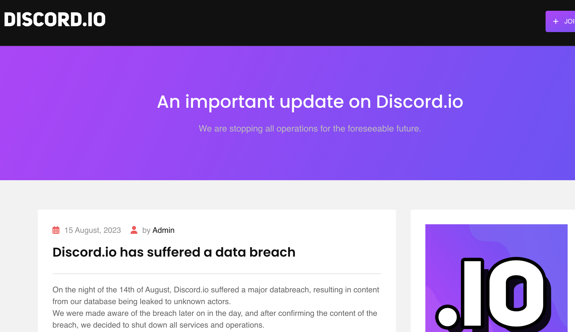 Discord.io Data Breach & LION ITC